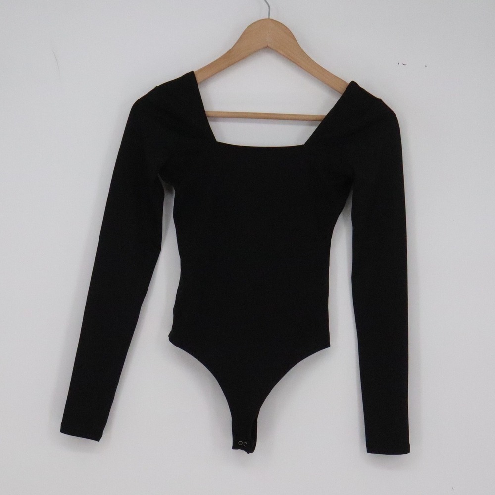 Hollister Bodysuit Womens XXS Must-Have Collection Black Square Neck Excellent